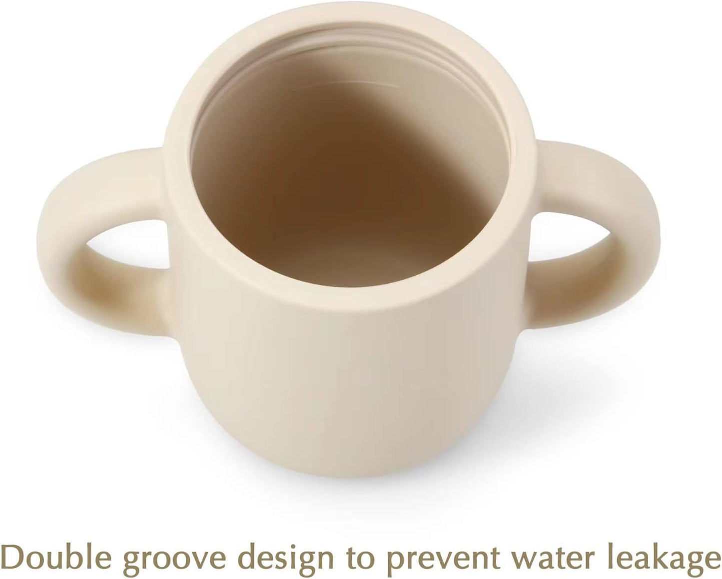Silicon Drinking Cup With Straw, Handle & Lid