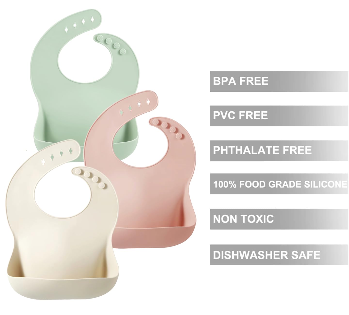 Silicone Baby Bib, BPA Free for Babies and Toddlers