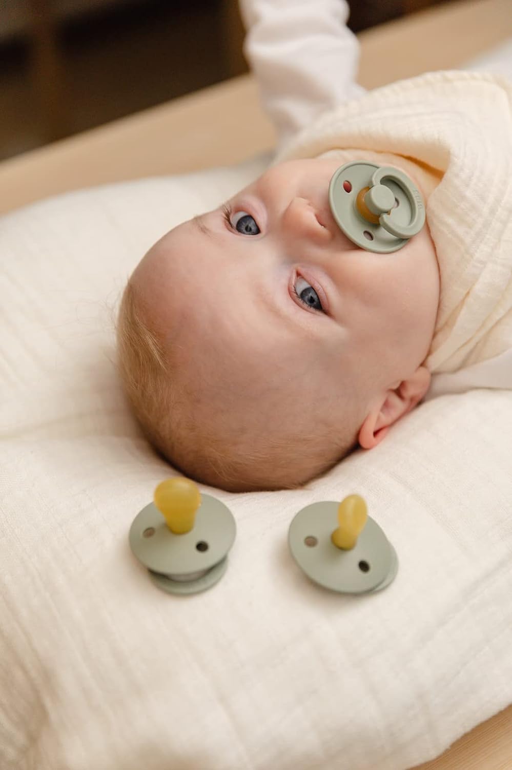 Bibs - Pack of 2 Natural Rubber Pacifiers - Size 1, 0-6 Months - Pink/Coral