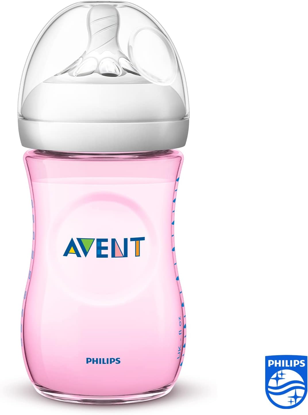 Philips AVENT Natural Baby Bottle, 260 ml - Pink - 2 pieces