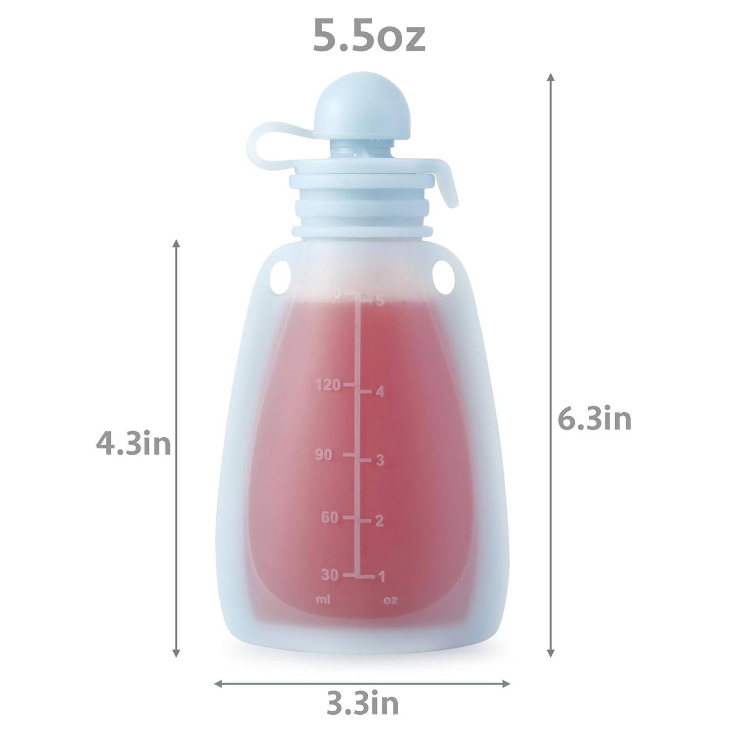 Reusable Silicone Baby Food Pouches, 4 Pack
