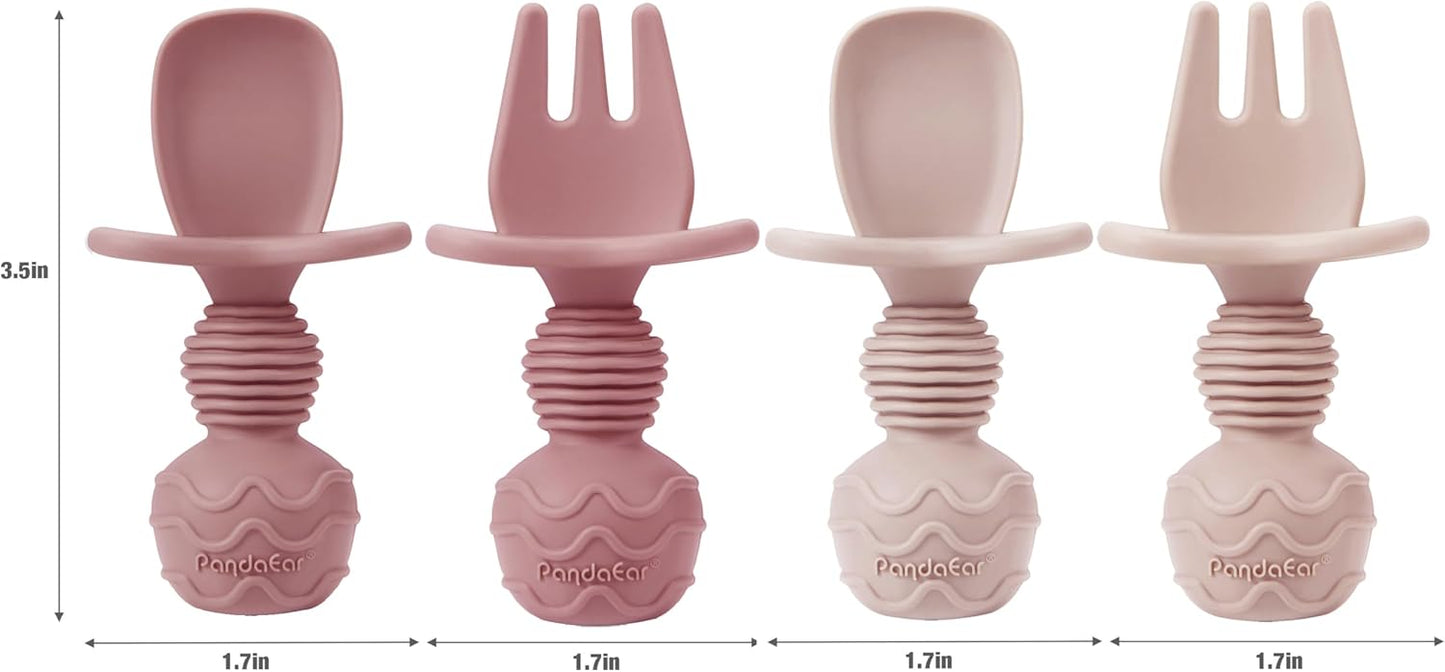 3 pieces set - Divided Suction Plate with Spoon & Fork