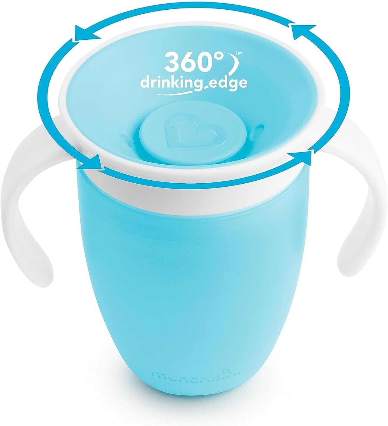 Munchkin 360° Trainer cup, Spill proof and leak proof cup with handle & Lid - 6m+ - Blue
