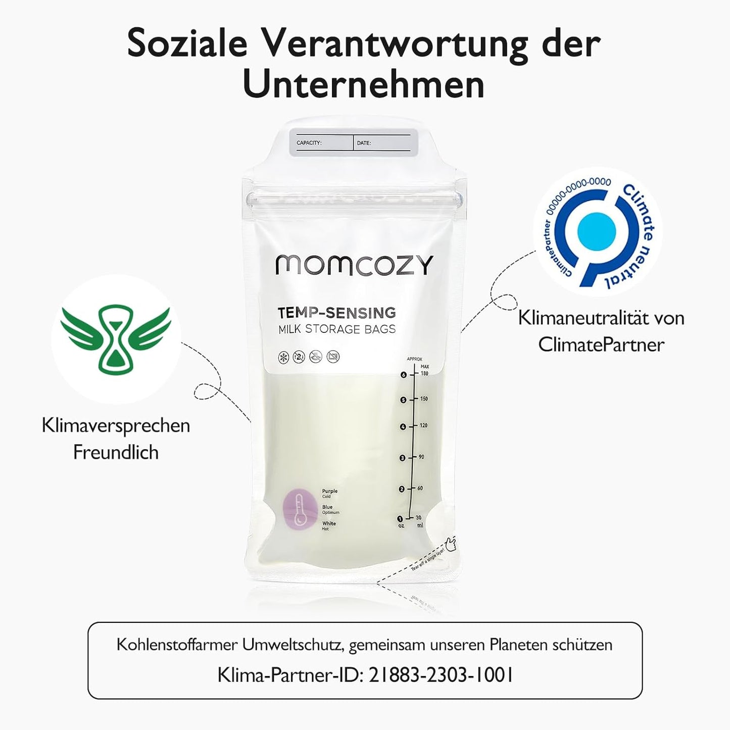 Momcozy - Breast Milk Storage Bags, 50 Pieces