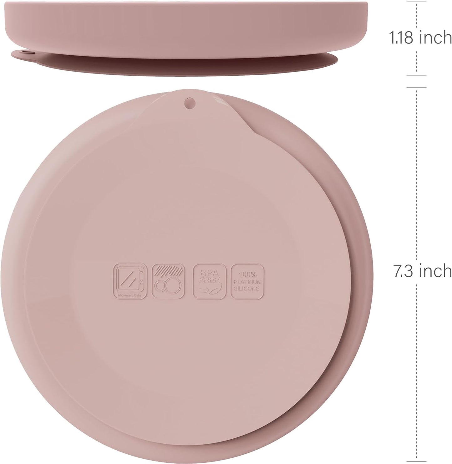 Non-Slip divided Silicone Plate with Lid