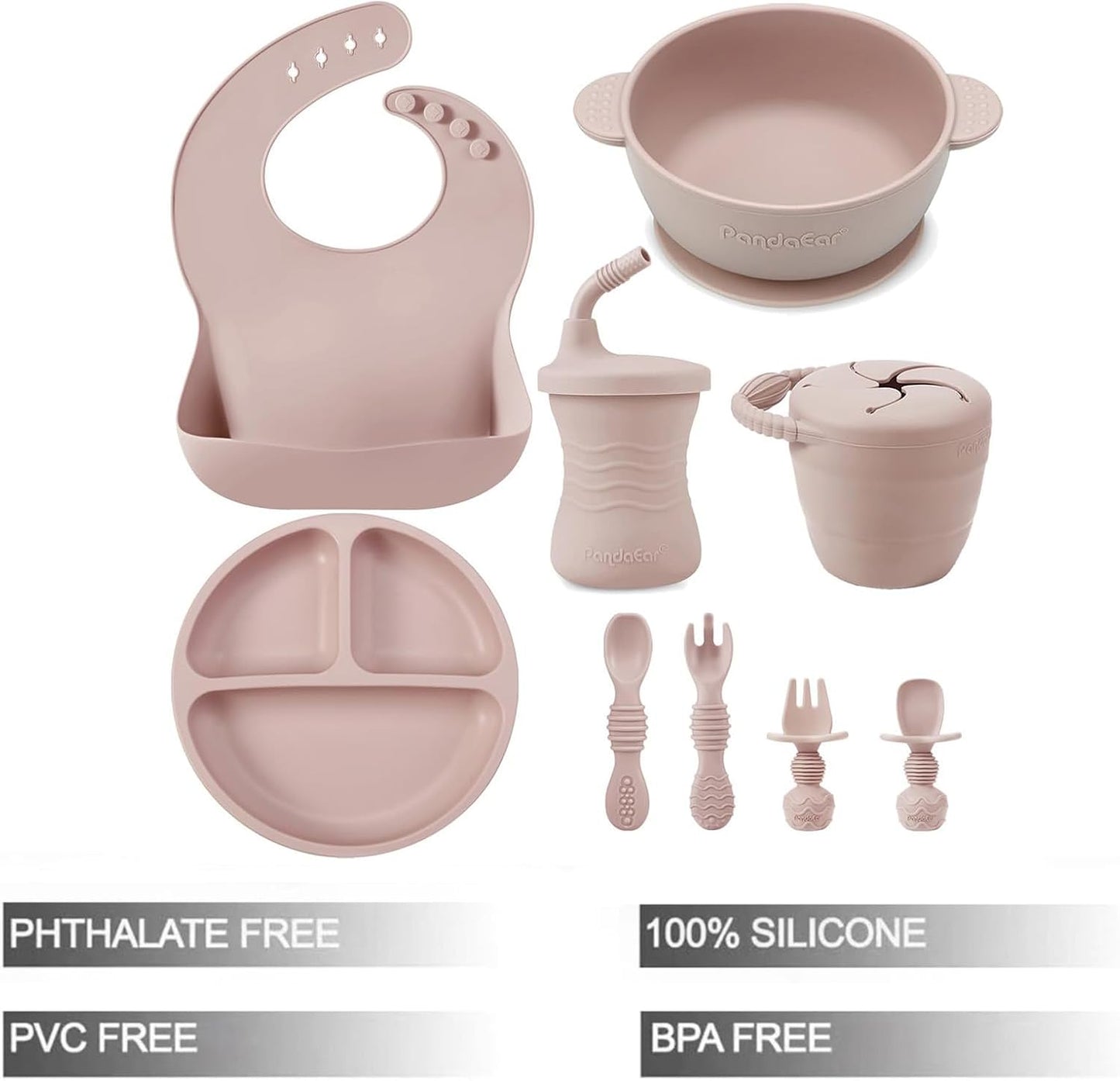 Baby 9 pieces Crockery Set - Pink