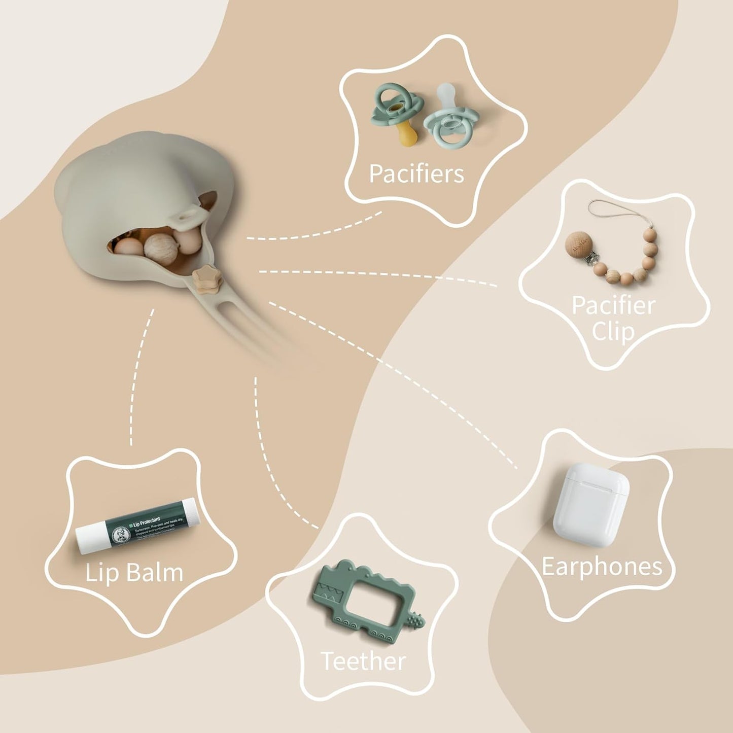 Silicone Dummy Box for On the Go - Star Design
