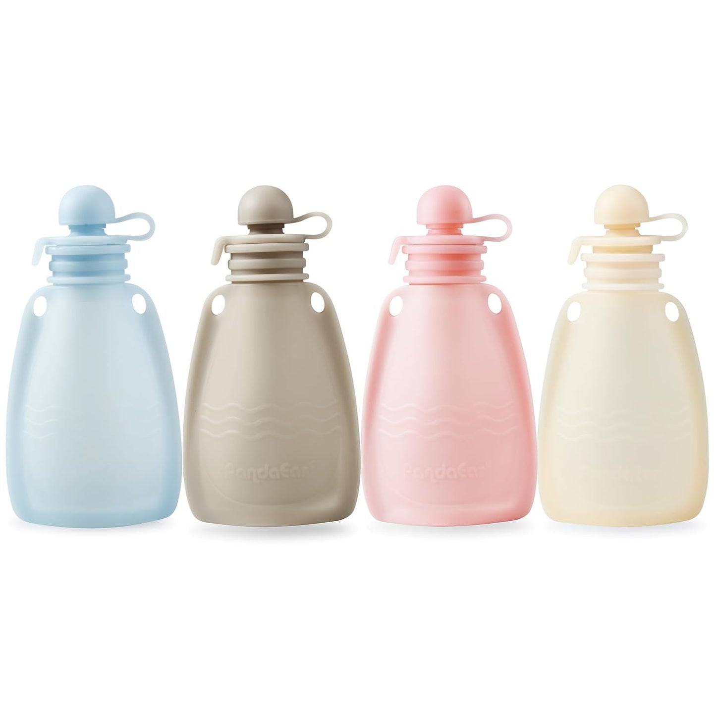Reusable Silicone Baby Food Pouches, 4 Pack
