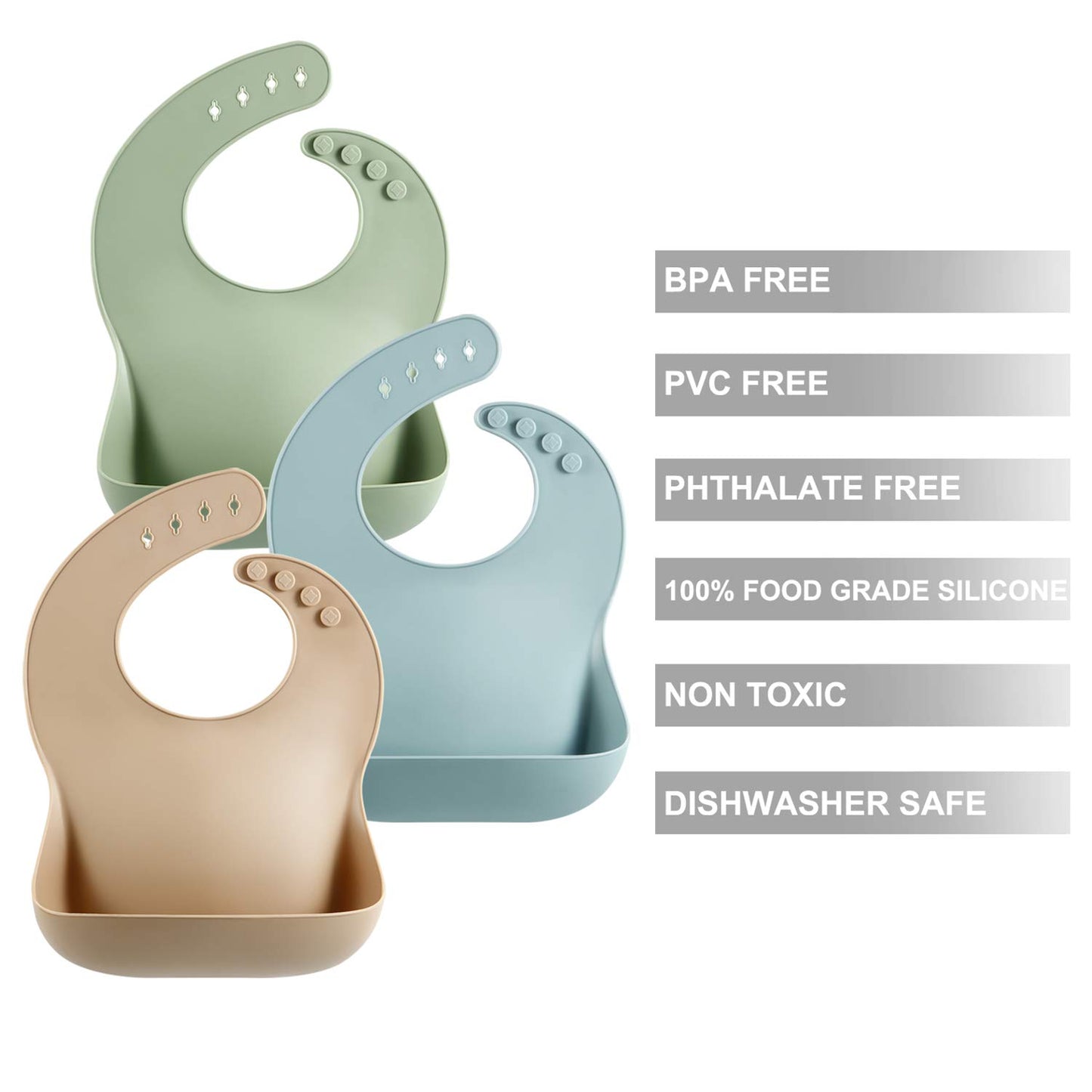 Silicone Baby Bib, BPA Free for Babies and Toddlers