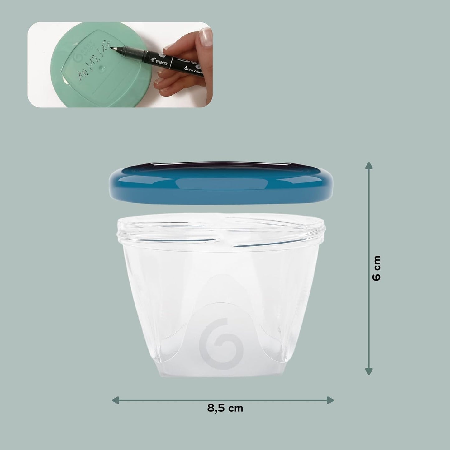 Babymoov Food Storage Containers - 6 pieces - 180 ml