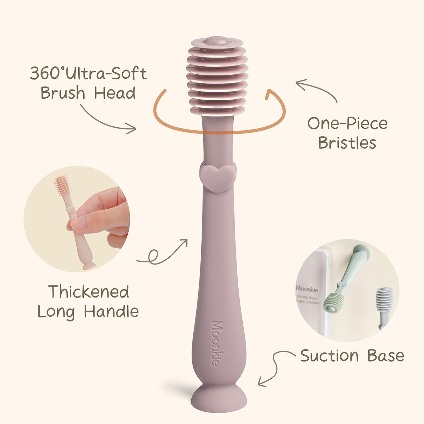 Baby Finger Toothbrush & Tongue Oral Cleaner Kit (Blush)