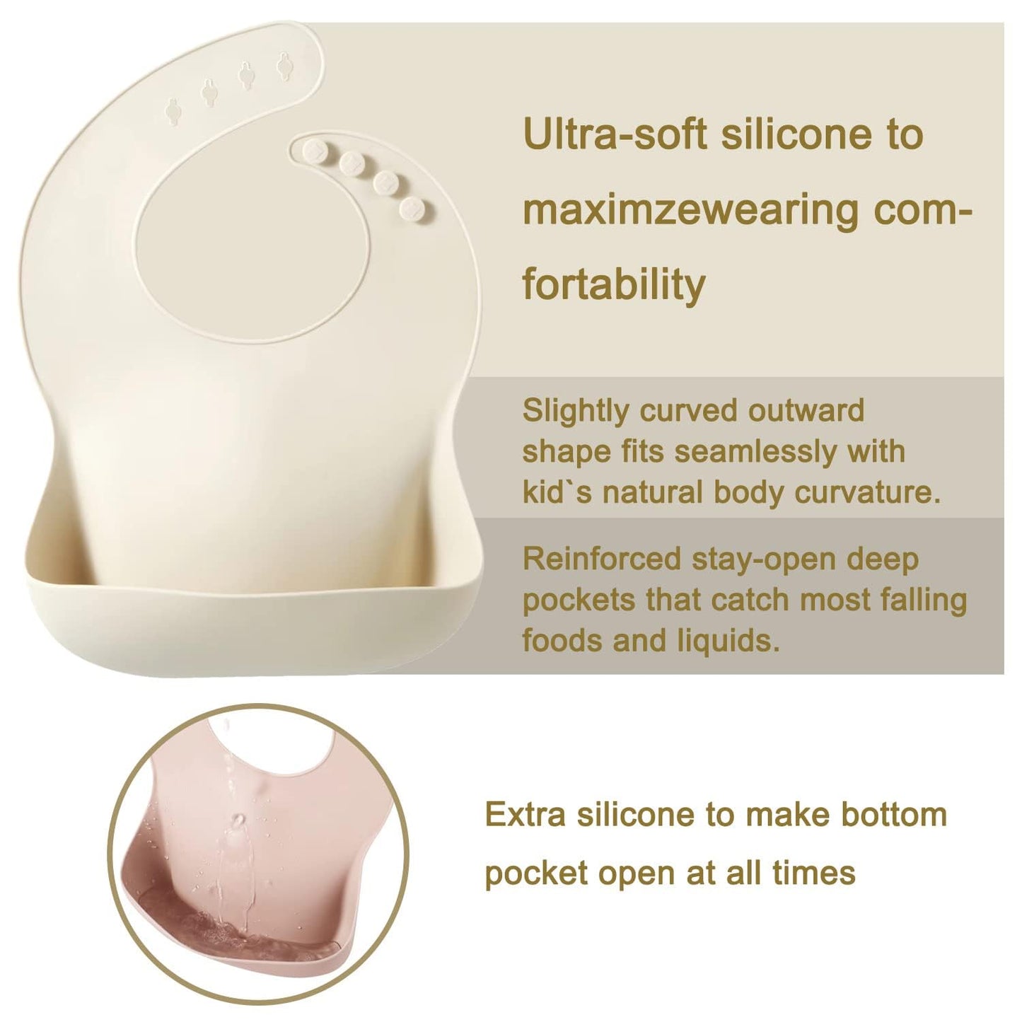 Silicone Baby Bib, BPA Free for Babies and Toddlers
