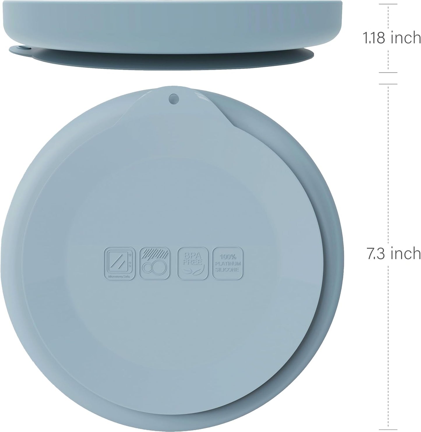 Non-Slip divided Silicone Plate with Lid