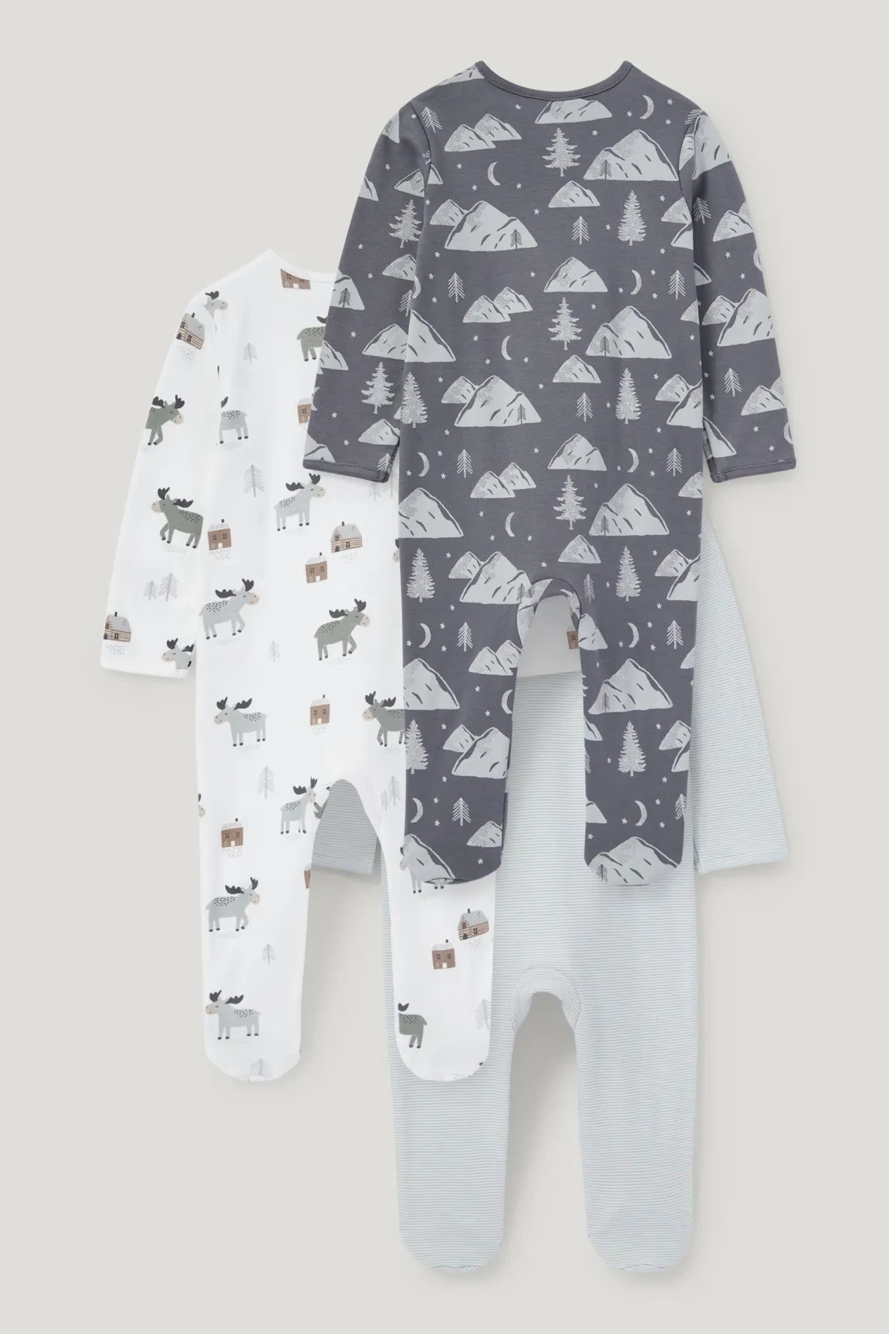 Pack of 3 baby sleepsuits