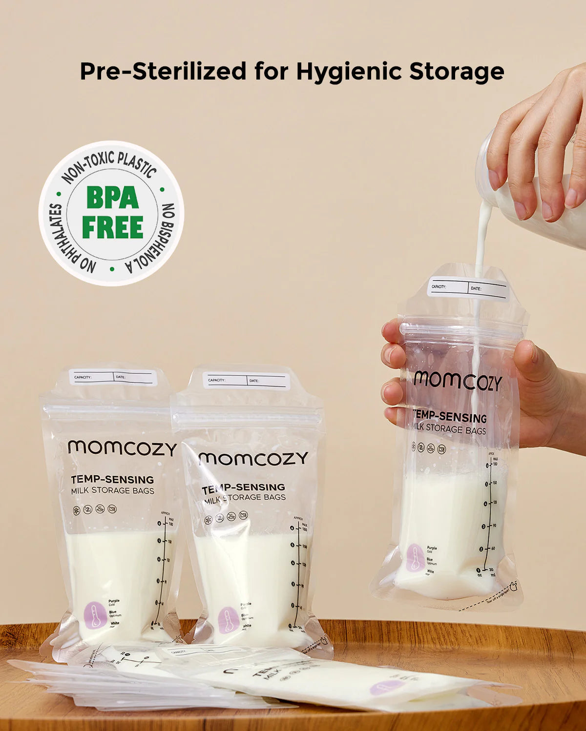 Momcozy - Breast Milk Storage Bags, 50 Pieces