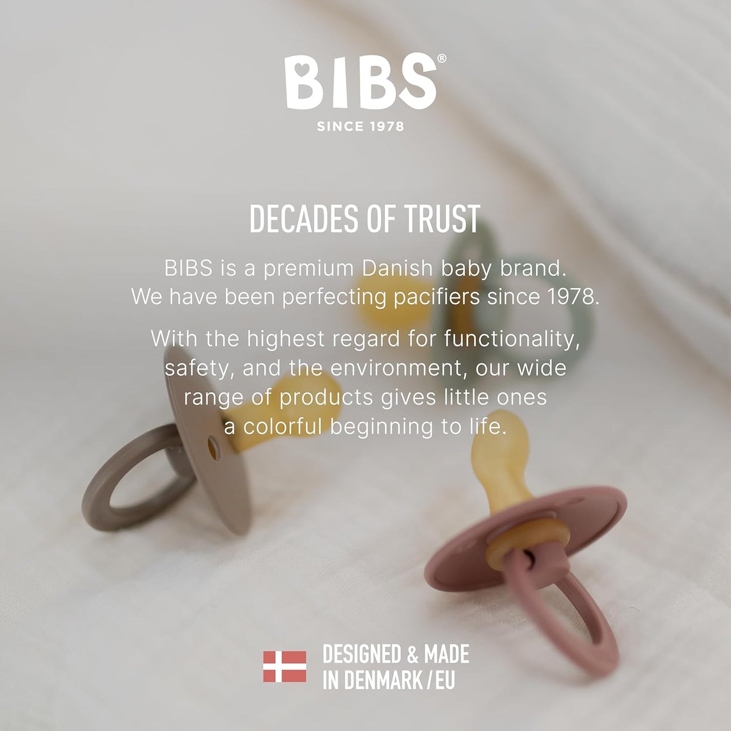 Bibs - Pack of 2 Natural Rubber Pacifiers - Size 1, 0-6 Months - Dusty Blue/Steel Blue