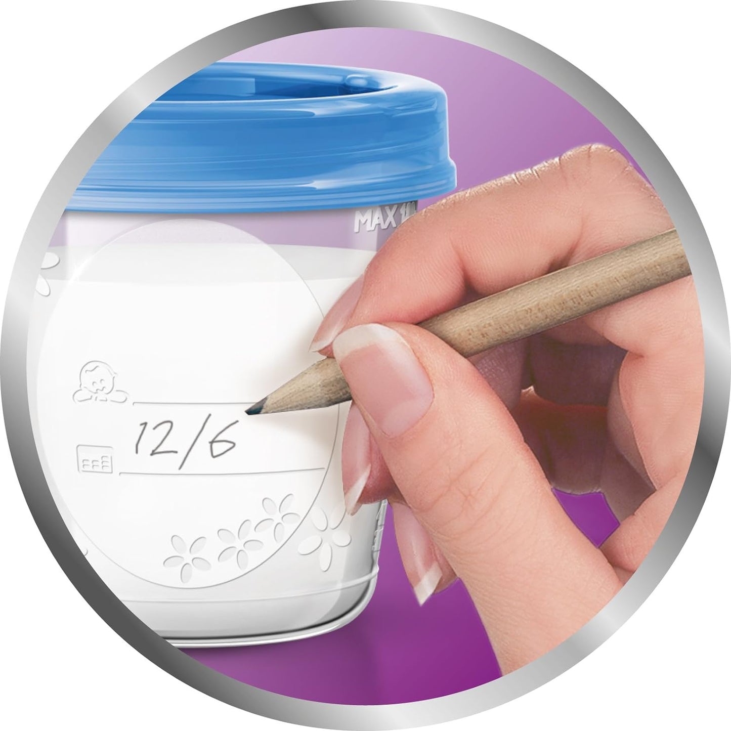Philips AVENT reusable Breast Milk and Baby Food Storage Cups, Pack of 20 (10 x 180ml, 10x 240ml), BPA-Free & Leak Proof