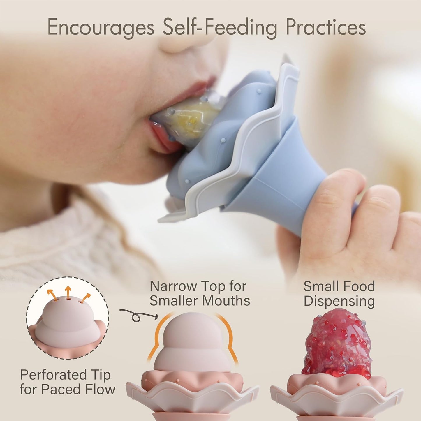 Baby Fruit Teat with Freezer Tray - Pale Mauve