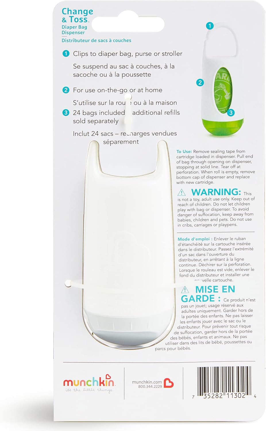 Munchkin Arm and Hammer, Diaper Bag Dispenser - Blue