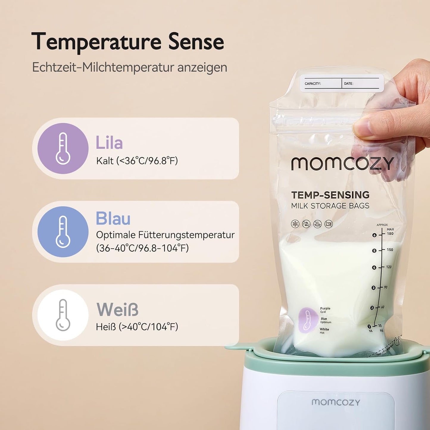 Momcozy - Breast Milk Storage Bags, 50 Pieces