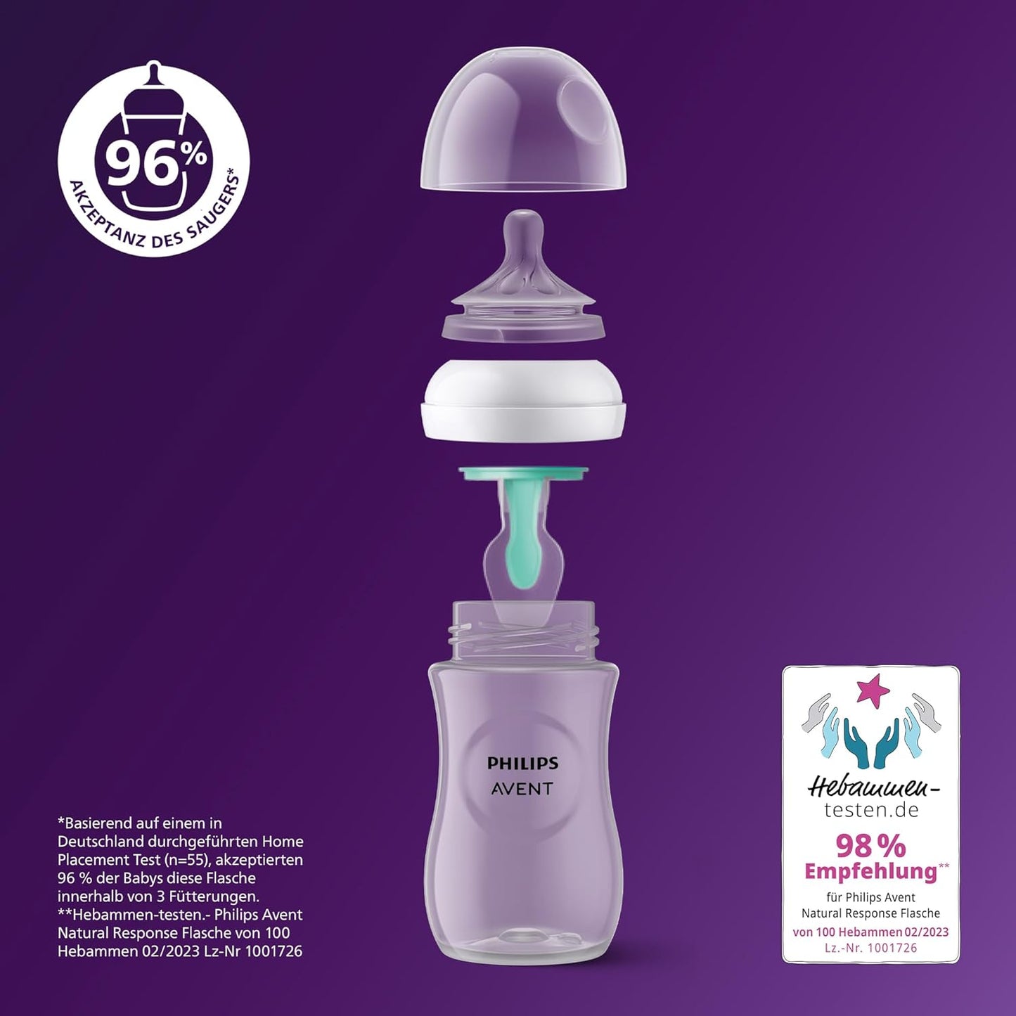 Philips Avent Natural Response - With AirFree Vents - Baby Bottle – 1 Pack, 0m+,125ml