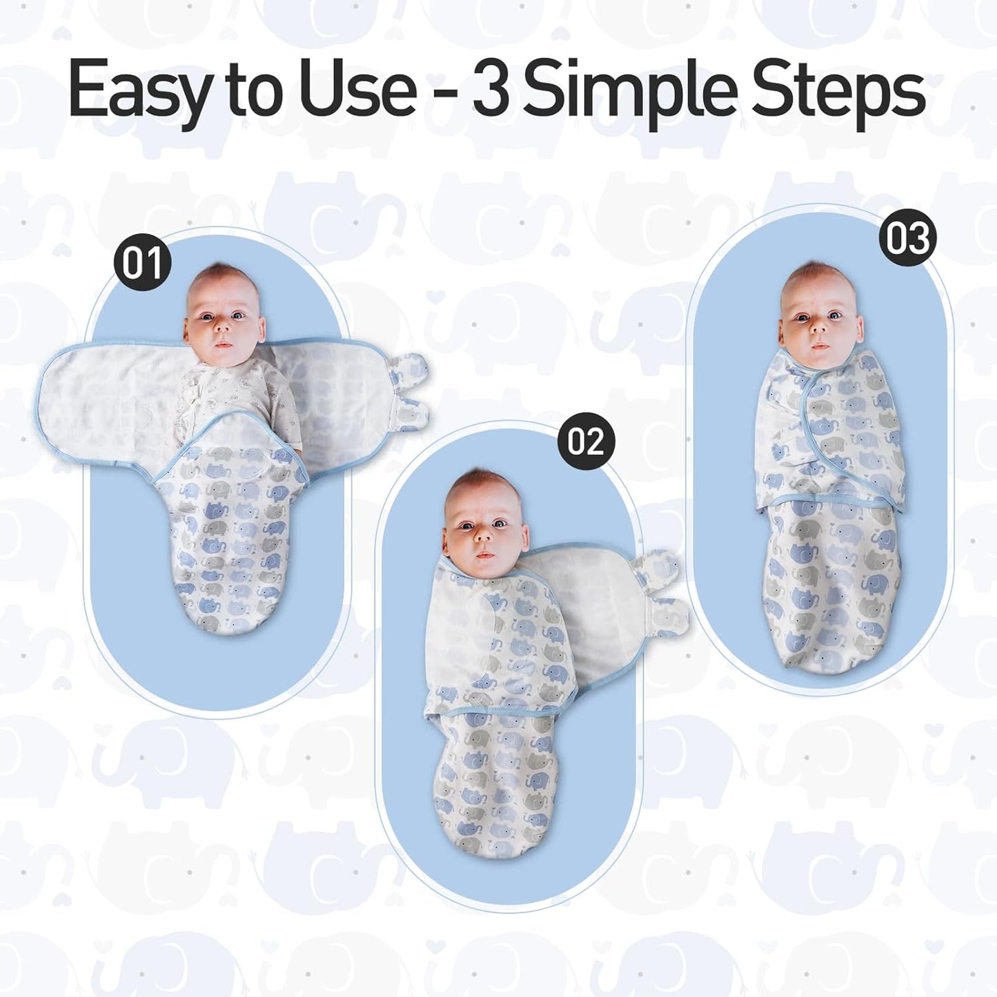 Pack of 3 Swaddle blankets - Sky Blue