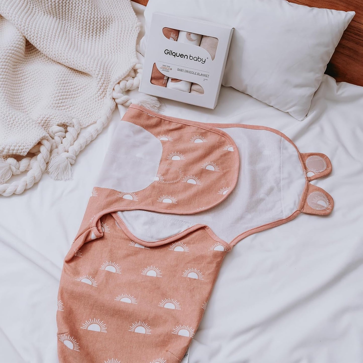 Pack of 3 Swaddle blankets - muted blush