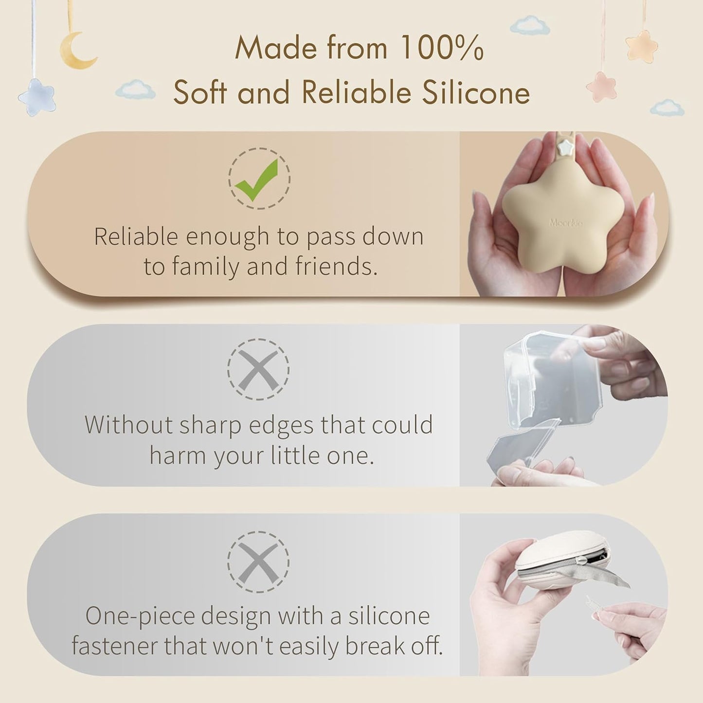 Silicone Dummy Box for On the Go - Star Design