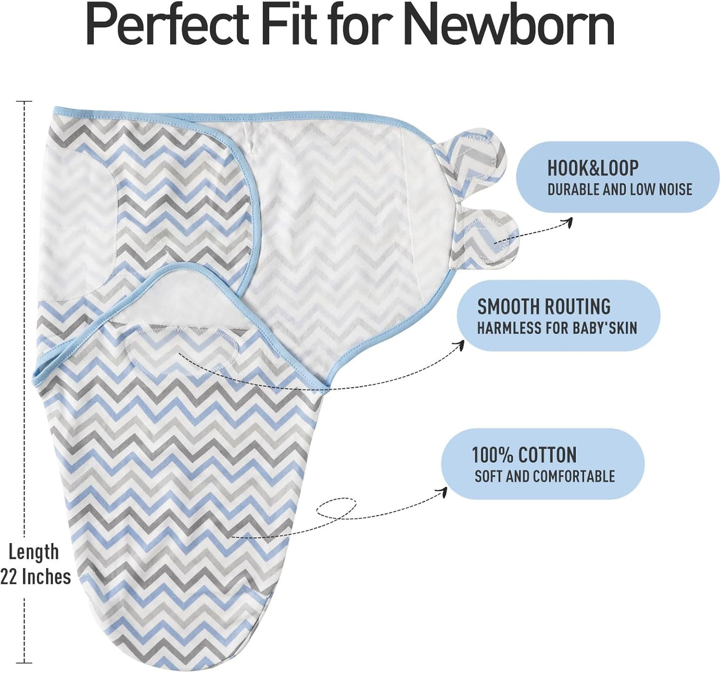 Pack of 3 Swaddle blankets - Sky Blue
