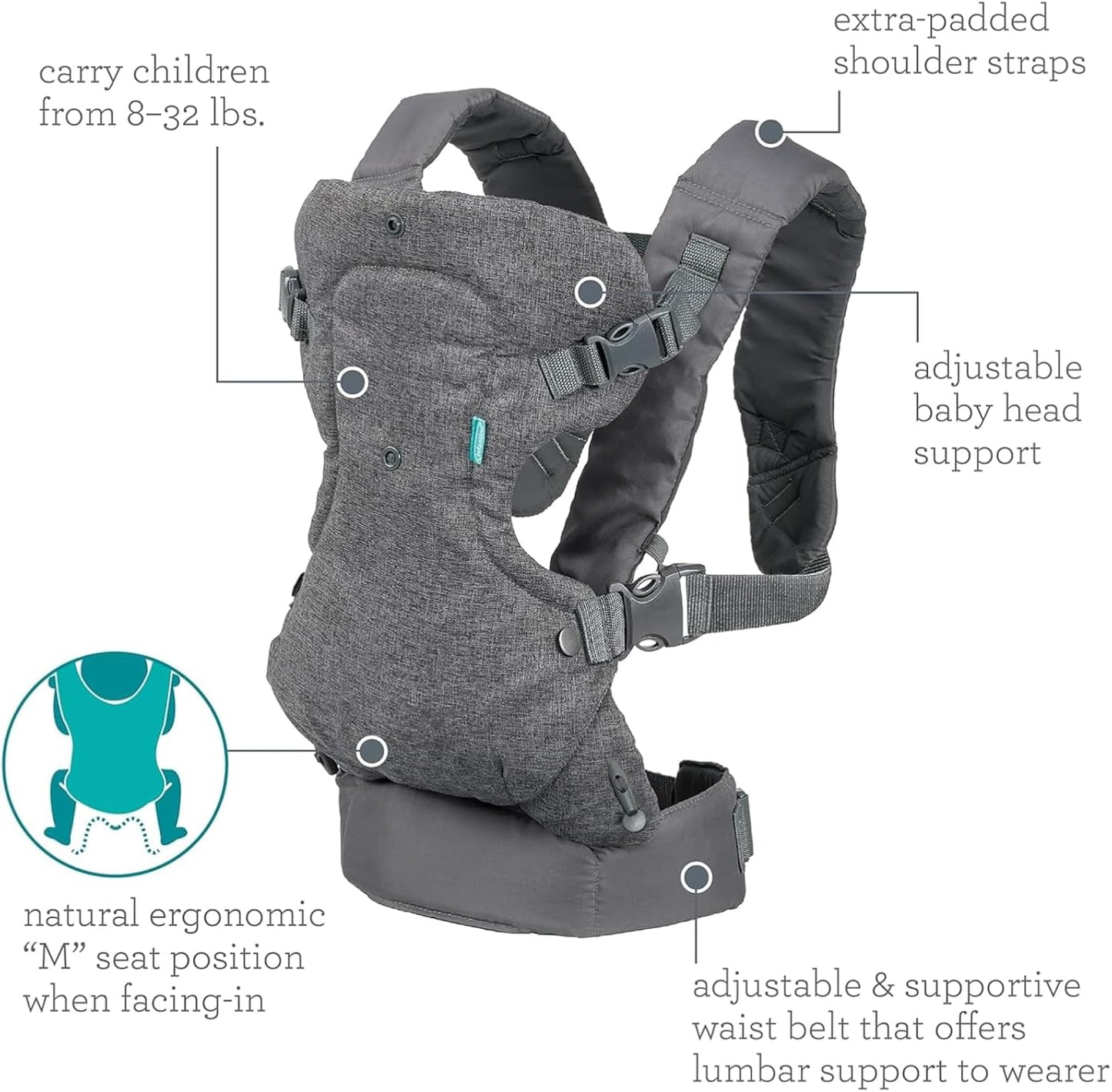 Infantino - Flip Advanced 4-in-1 Convertible Carrier - Grey