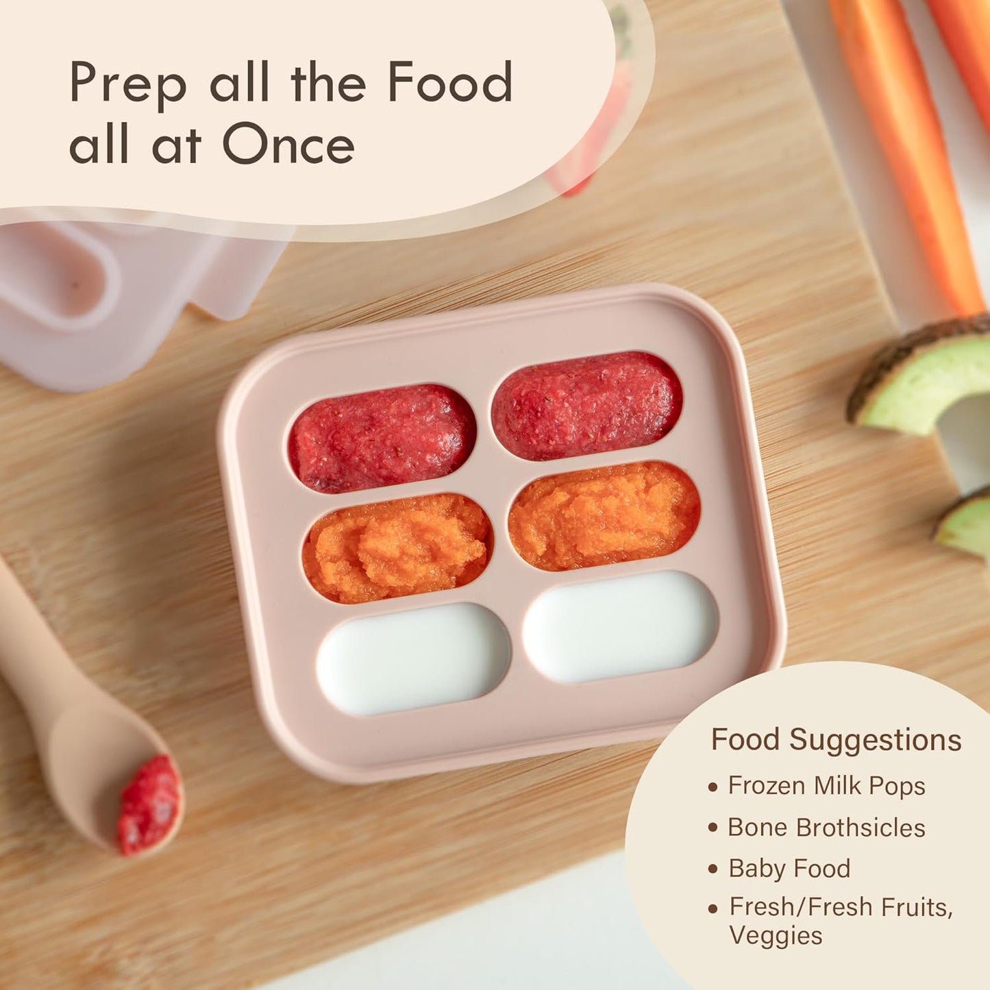 Baby Fruit Teat with Freezer Tray - Pale Mauve