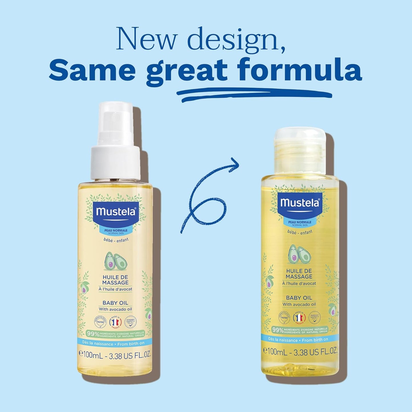 Mustela Moisturizing Oil for Massage - with Natural Avocado - 100ml