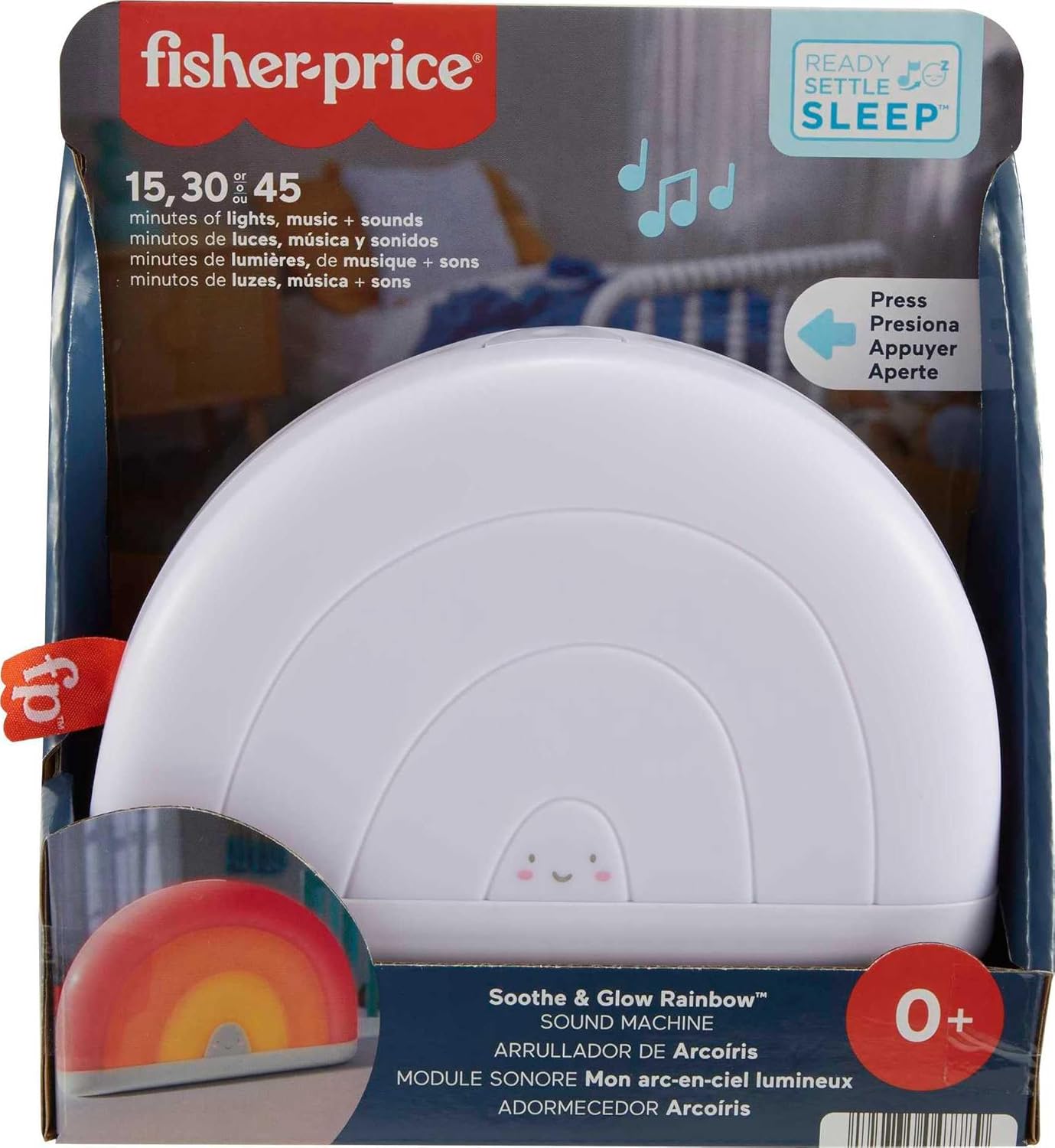 Fisher-Price Soothe & Glow Rainbow Sound Machine with Music and Lights