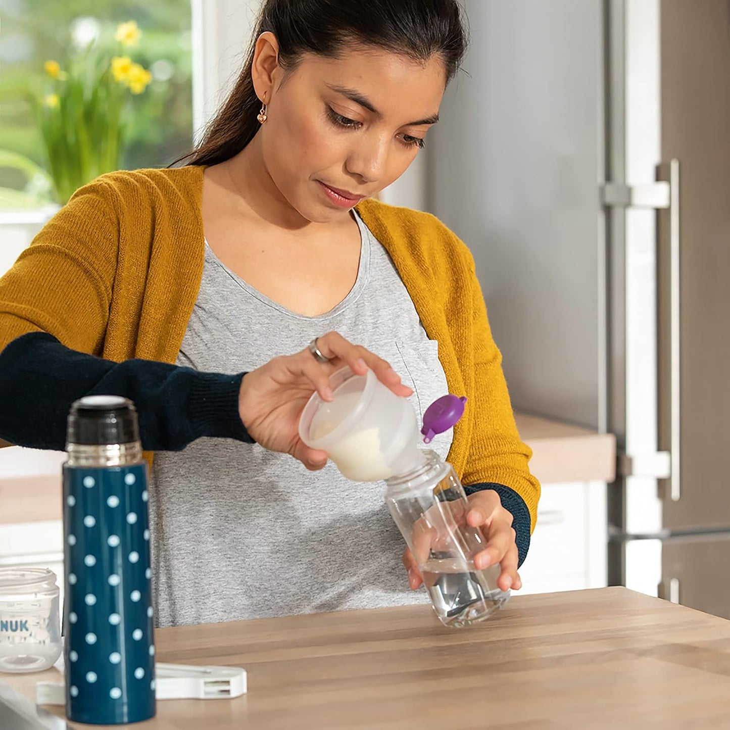 NUK milk powder Dispensers BPA-Free, Set of 3, petrol
