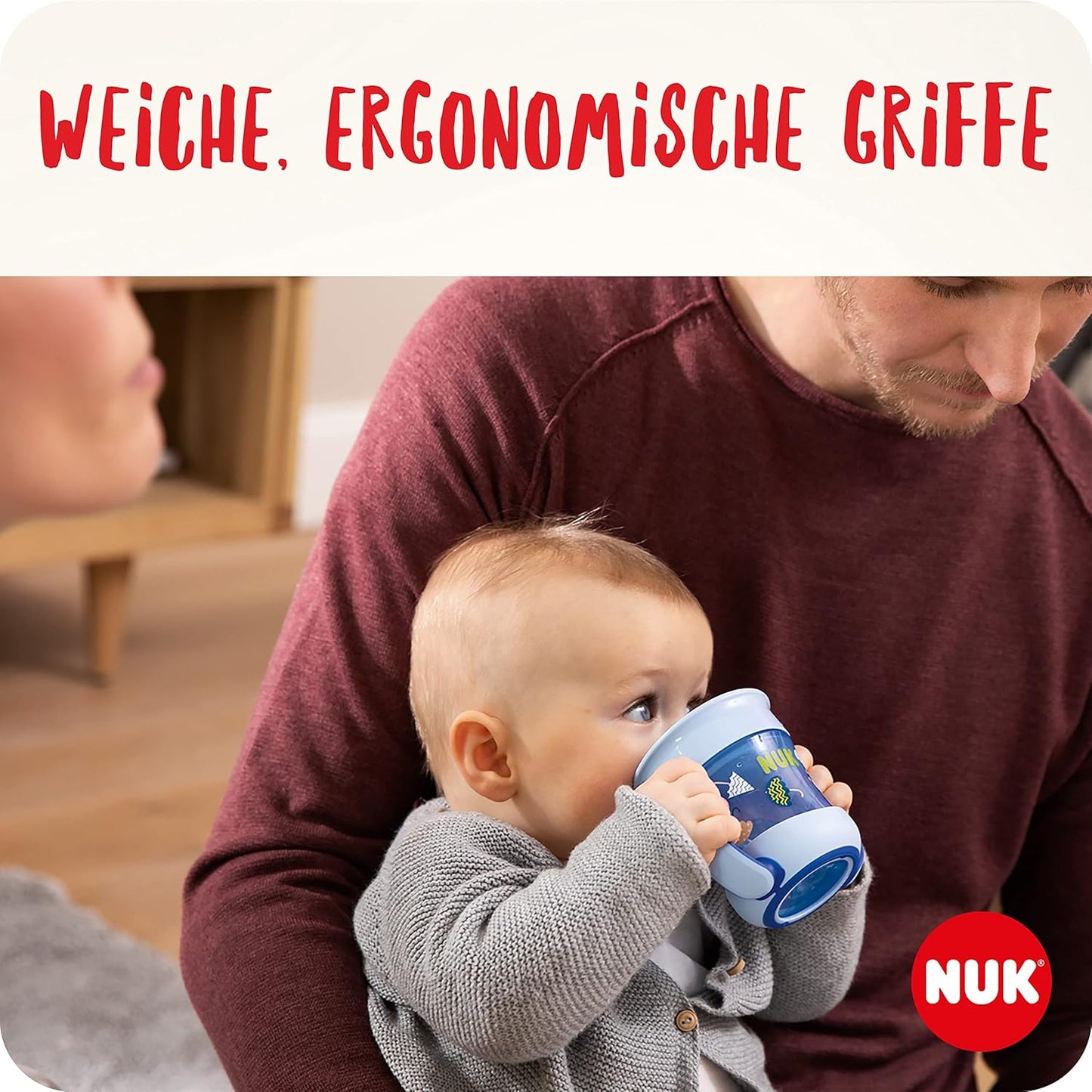 NUK Mini Magic Drinking Cup - 360° Drinking Rim - 160 ml - 6+ Months, Turquoise