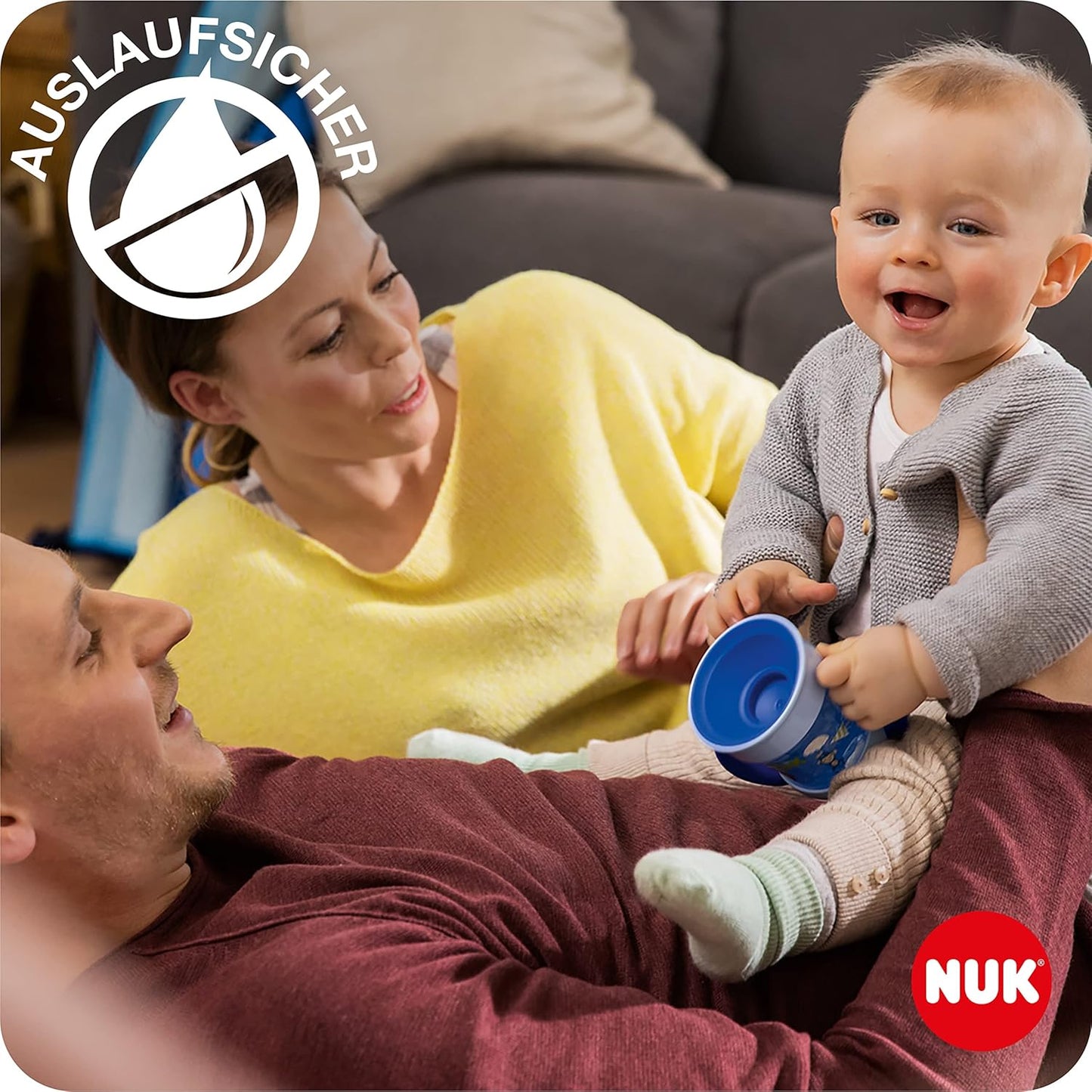 NUK Mini Magic Drinking Cup - 360° Drinking Rim - 160 ml - 6+ Months, Turquoise