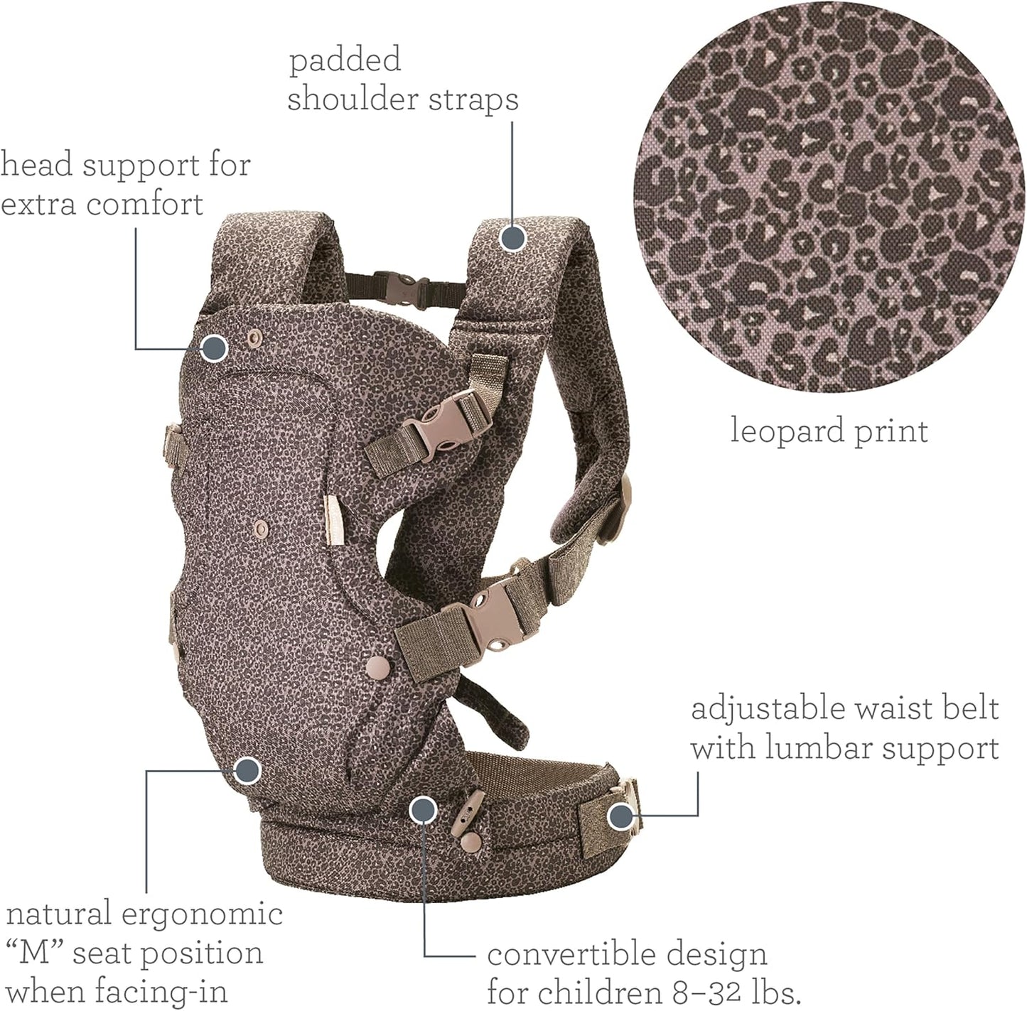 Infantino - Flip 4-in-1 Convertible Carrier - Leopard