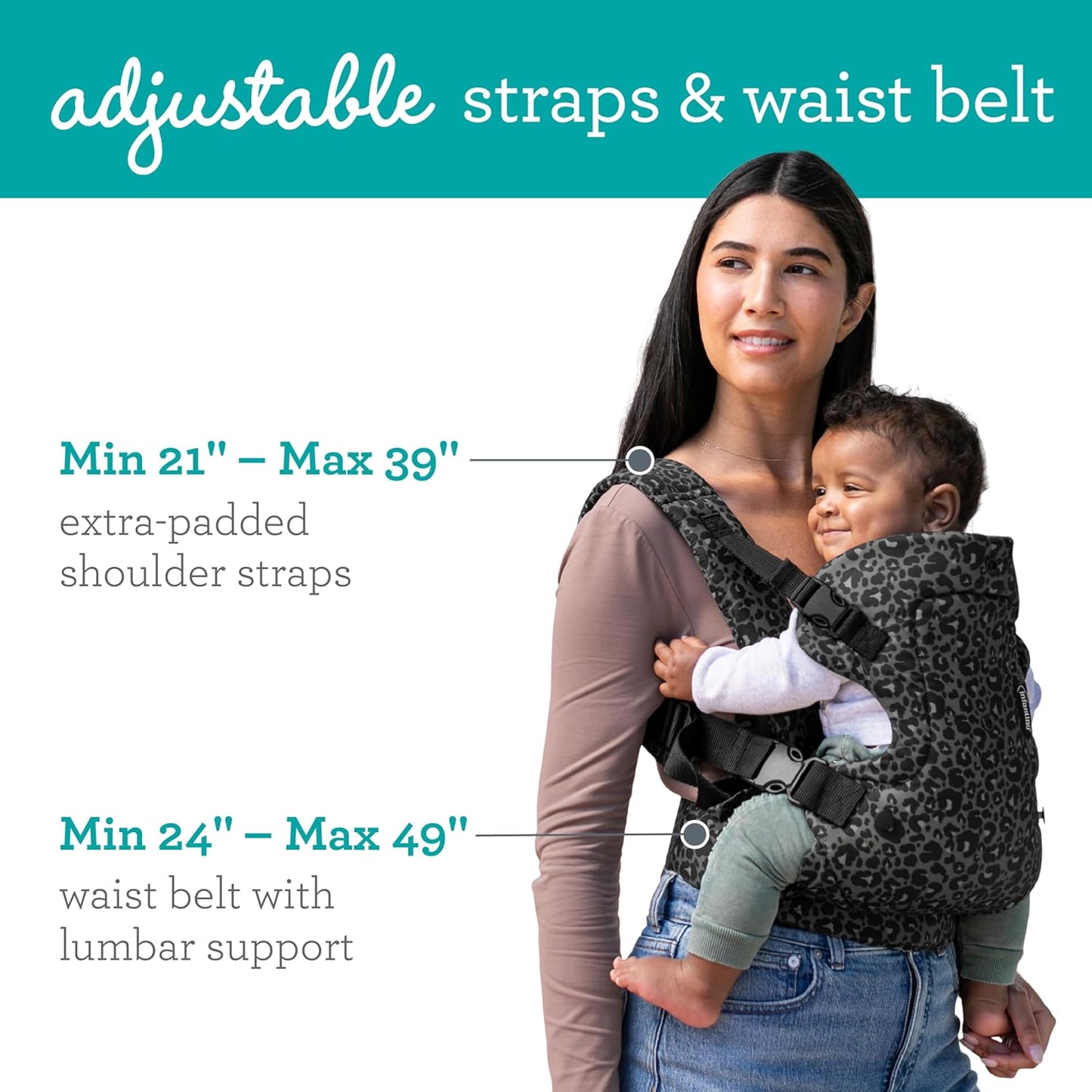 Infantino - Flip 4-in-1 Convertible Carrier - Black Leopard
