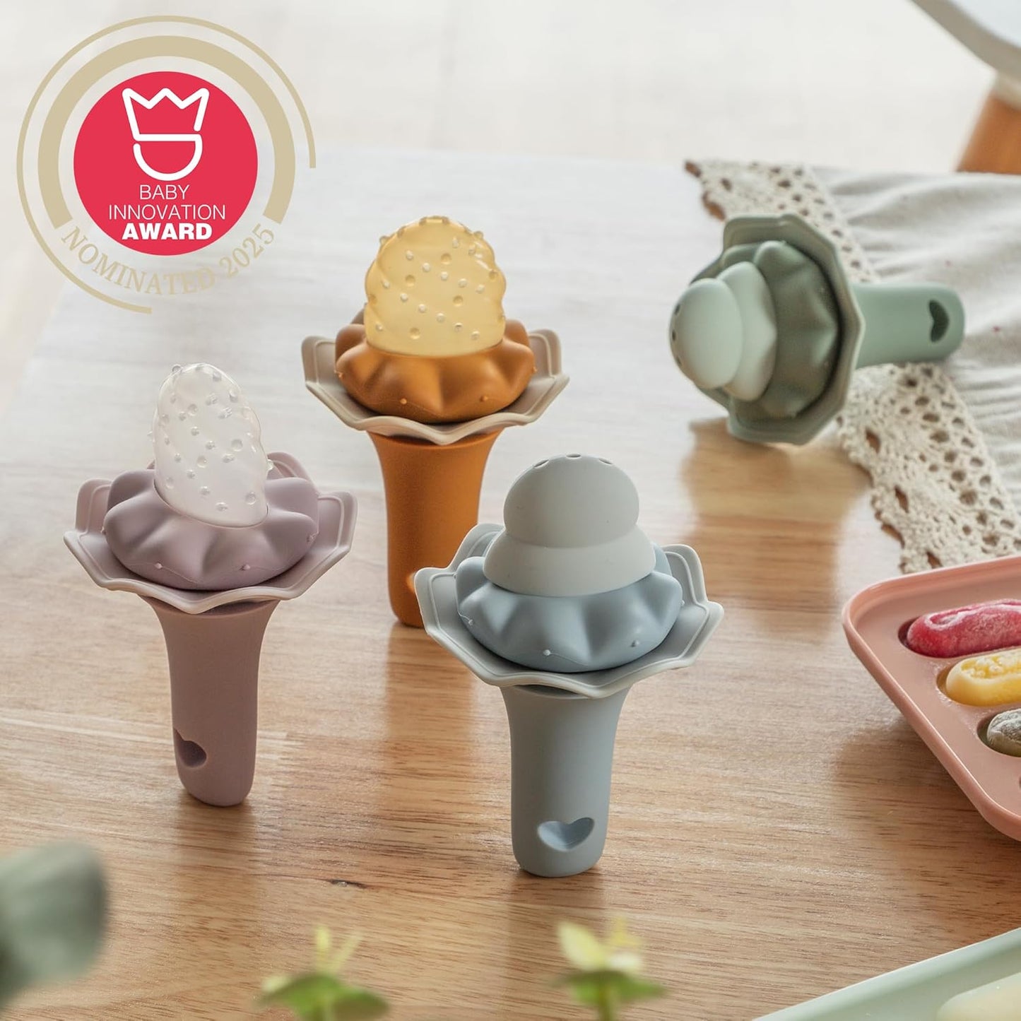 Baby Fruit Teat with Freezer Tray - Pale Mauve
