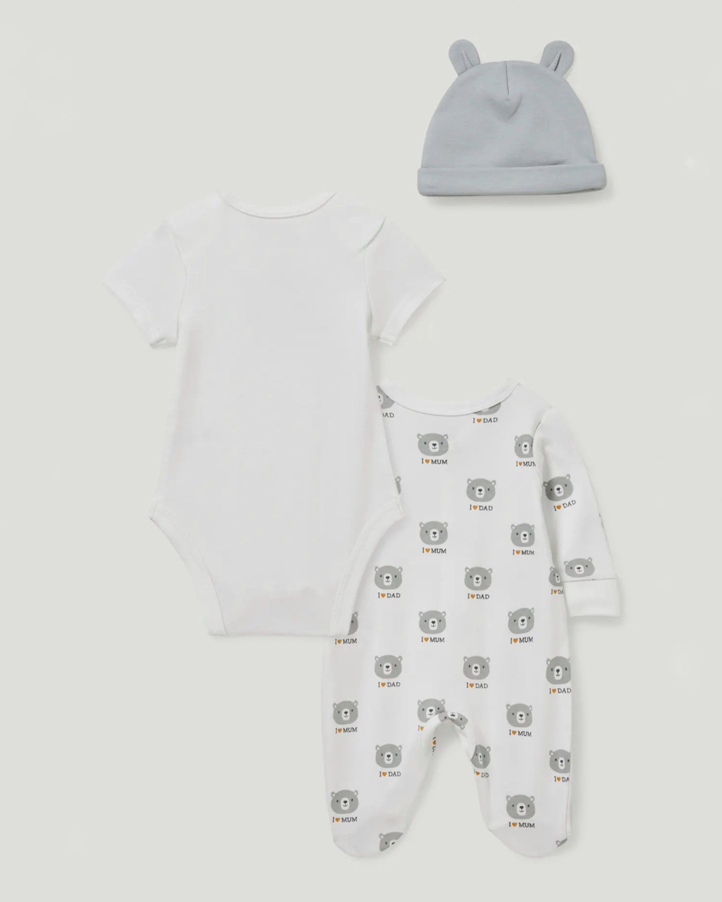 I love Mum & Dad bear - 3 pieces baby set