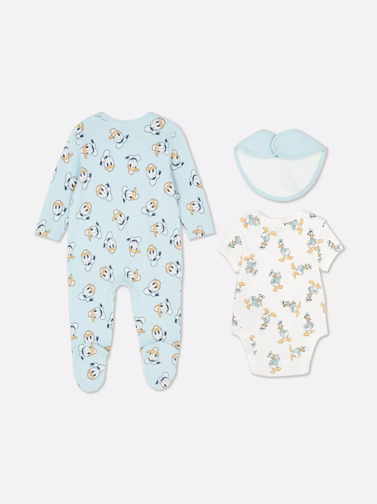 Donald Duck Sleepsuit, Bodysuit and Bib Set