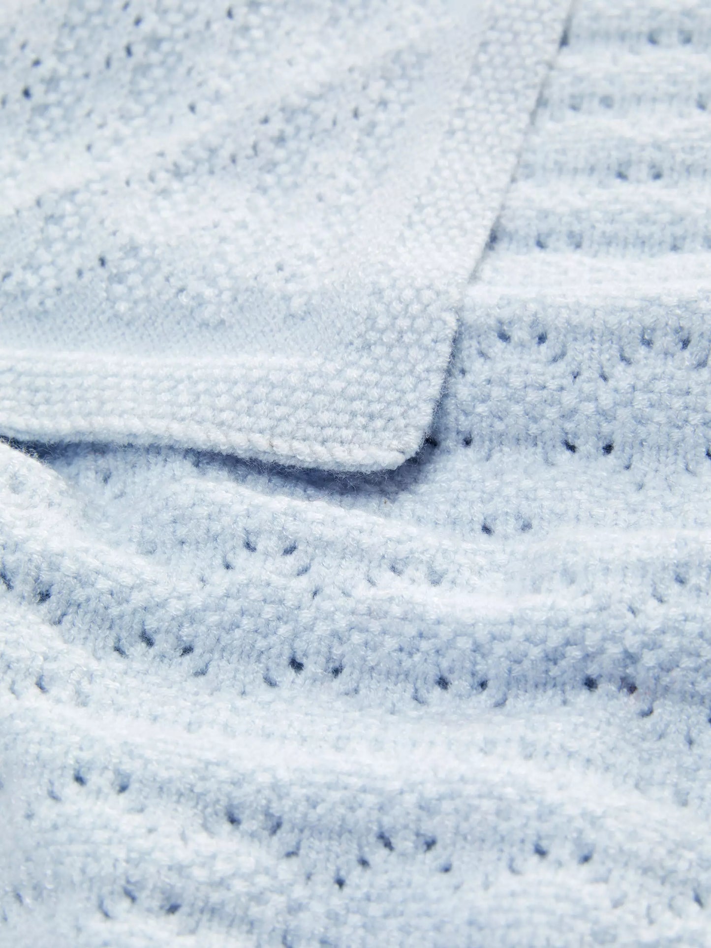 Pointelle knit baby blanket - Blue