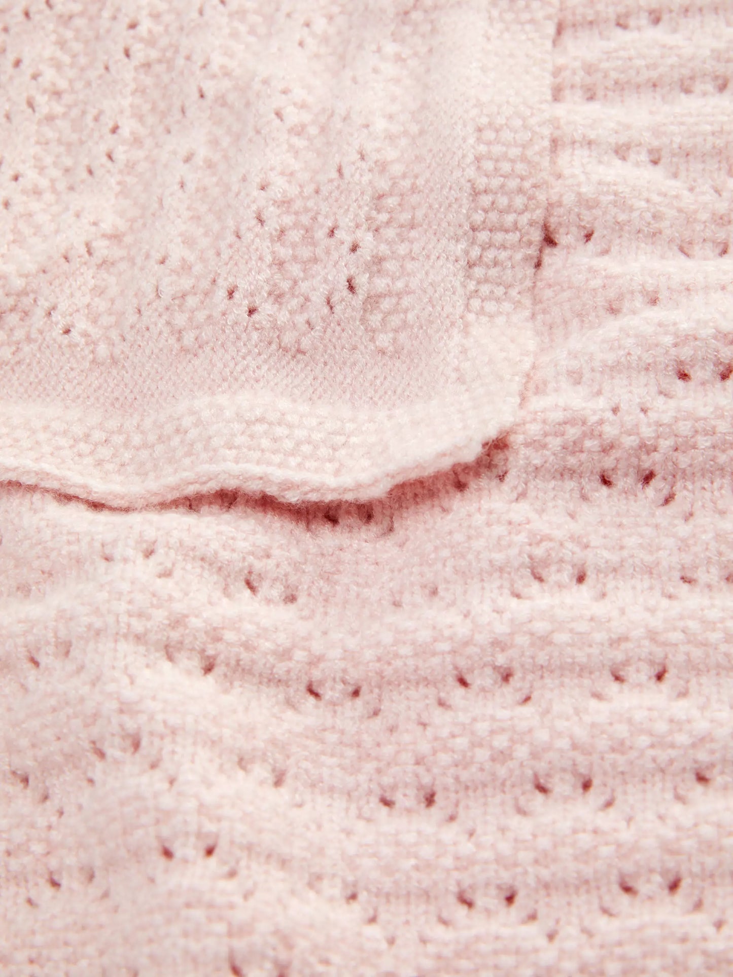 Pointelle knit baby blanket - Pink