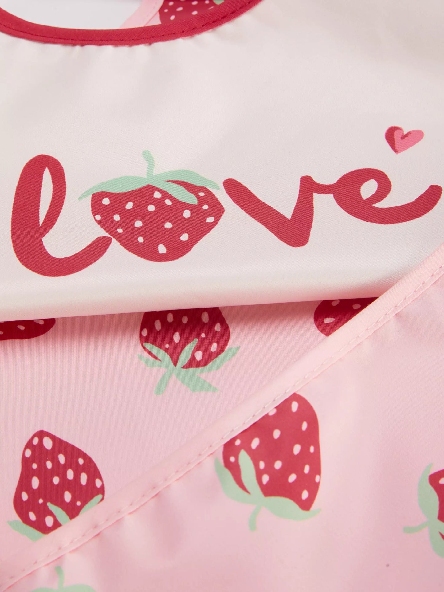 Pack of 2 wipeable bibs with pocket - Strawberries