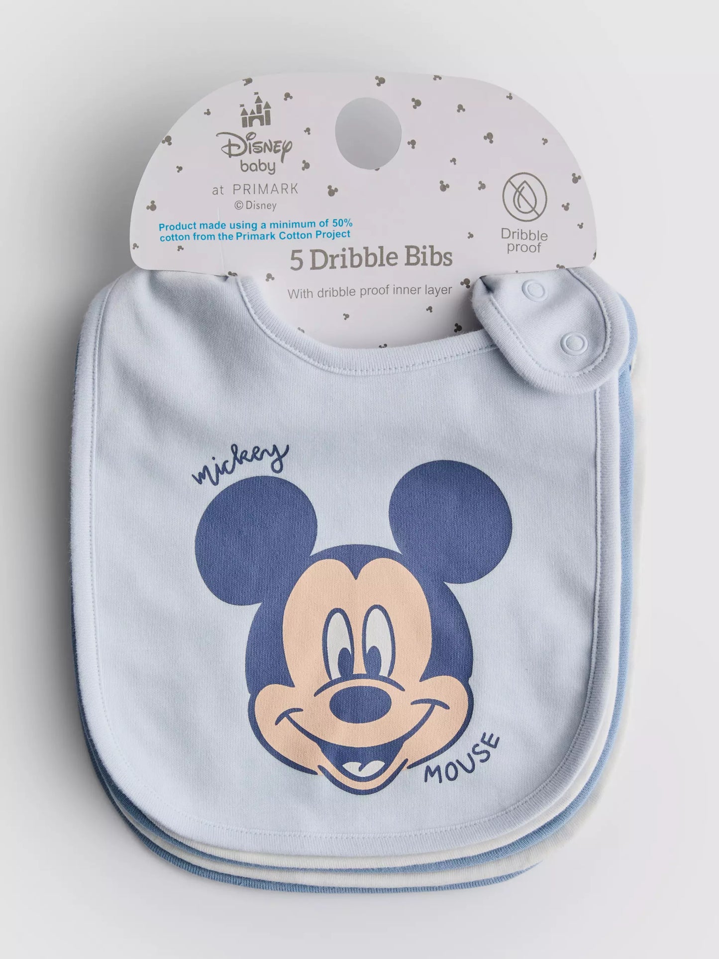 5pk Mickey Mouse Dribble Bibs - New
