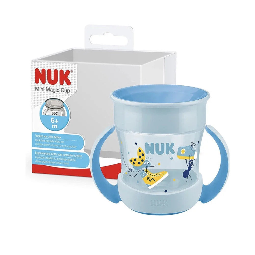 NUK Mini Magic Drinking Cup - 360° Drinking Rim - 160 ml - 6+ Months, Blue