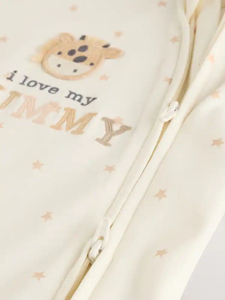 I Love My Mummy - Two Way Zip Baby Sleepsuit