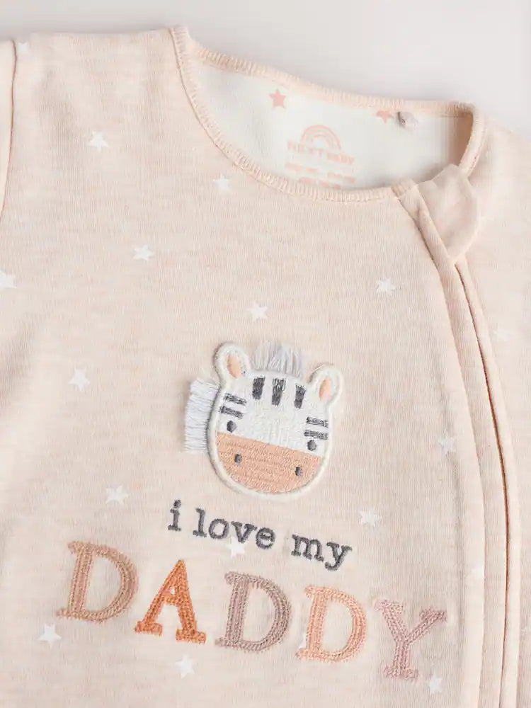 I Love My Daddy - Two Way Zip Baby Sleepsuit