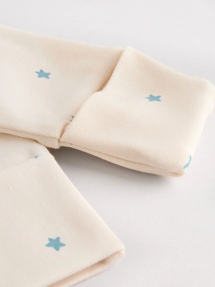 4 Piece Baby Set - Sleepsuit, Bodysuit, Beanie and Bib - Blue