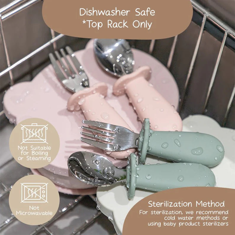 Baby poon & Fork Set - Pink